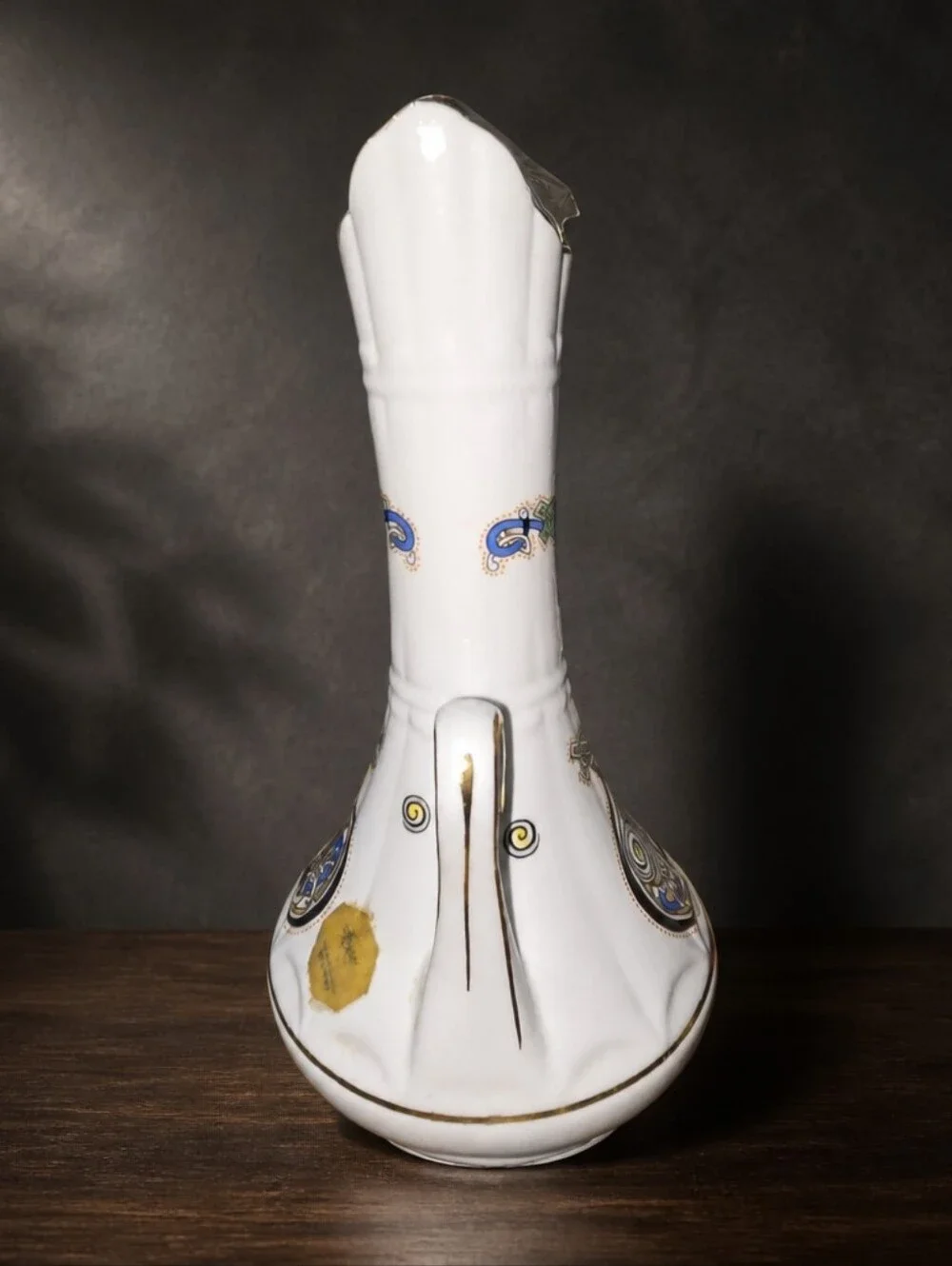 vintage Royal Tara fine bone china vase, part of the Book of Kells Series 7.5